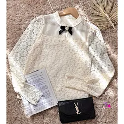 شومیز دانتل یقه پاپیونی