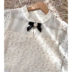 شومیز دانتل یقه پاپیونی