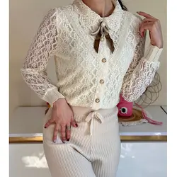 شومیز دانتل یقه دار