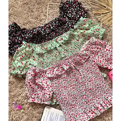 شومیز کراپ گل گلی