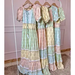 پیراهن ماکسی رنگی رنگی