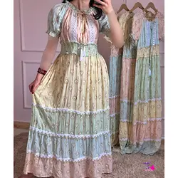 پیراهن ماکسی رنگی رنگی