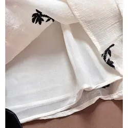 شومیز حریر گل مشکی