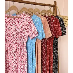 پیراهن آستین کوتاه گلگلی