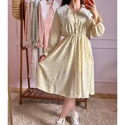 پیراهن گلگلی یقه دانتل