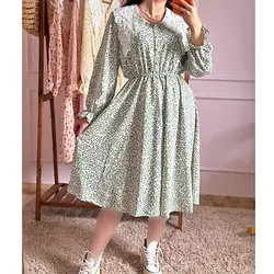 پیراهن گلگلی یقه دانتل