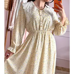 پیراهن گلگلی یقه دانتل