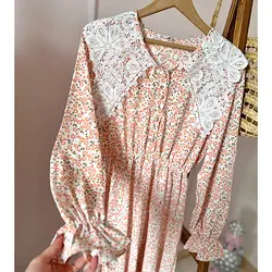 پیراهن گلگلی یقه دانتل