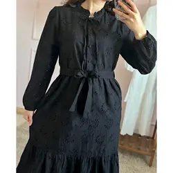 پیراهن خامه دوزی ماکسی ۴ دکمه وارداتی