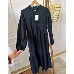 پیراهن خامه دوزی ماکسی ۴ دکمه وارداتی