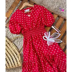 پیراهن خالخالی قرمز