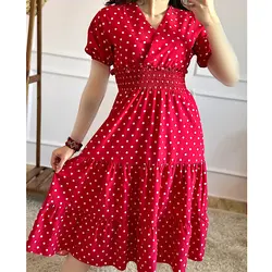 پیراهن خالخالی قرمز