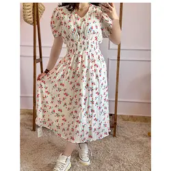 پیراهن سفید گل قرمز