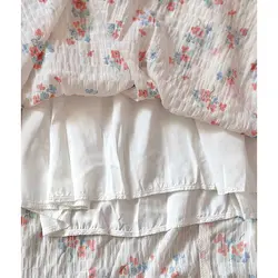 پیراهن سفید گل قرمز