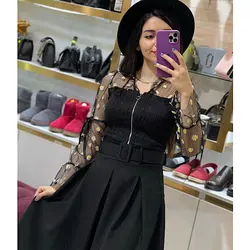 شومیز بابونه جلو زیپ