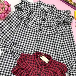 شومیز چیندار چهارخونه