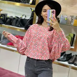 شومیز بگ قلب دو رنگ
