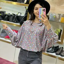 شومیز بگ قلب دو رنگ