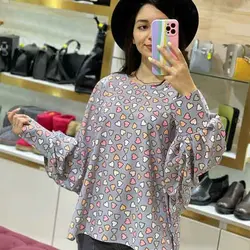 شومیز بگ قلب دو رنگ