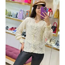 شومیز یقه v یاخما