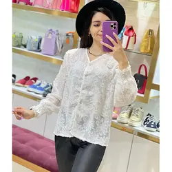 شومیز یقه v یاخما
