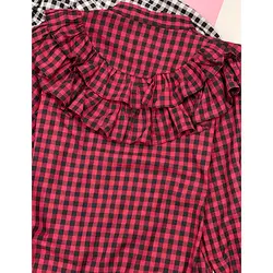 شومیز چیندار چهارخونه خورشیدی