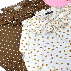 شومیز چیندار خالخالی