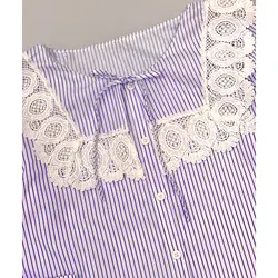 شومیز راه راه یقه خامه دوزی