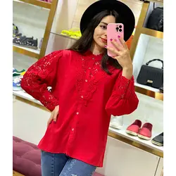شومیز ترکیبی خامه دوزی
