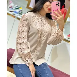 شومیز ترکیبی خامه دوزی