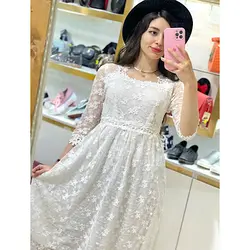 پیراهن دانتل سفید (شارژ)