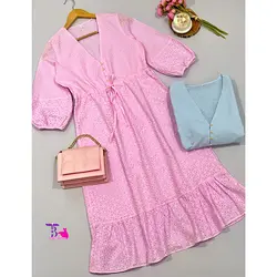 مانتو پیراهنی خامه دوزی