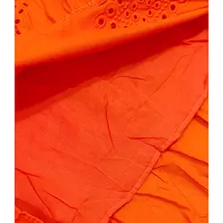 مانتو پیراهنی خامه دوزی نارنجی (شارژ)