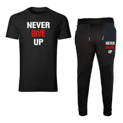 ست تیشرت و شلوار مردانه طرح never give up
