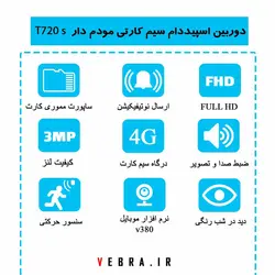 دوربین اسپیددام سیم کارتی مودم دار مدل T720s