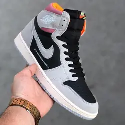 جردن 1 نچرال گری هایپر کریمسون Jordan 1 Neutral Grey Hyper Crimson
