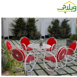 مبلمان فلزی باغی مدل کالسکه ای