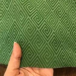 پارچه ژاکارد مونو (تابستانی) طرح لوزی سبز کد 2836