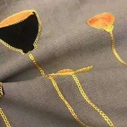 پارچه کرسپو سوزن دوزی رنگ طوسی کد 2501