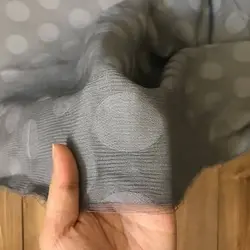 پارچه کریشه ژاکارد طرح توپی رنگ طوسی کد 306