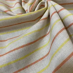 پارچه لنین نچرال راه راه کرم کد 2811