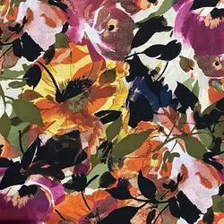 پارچه کرپ حریر آبرنگی طرح گل کد 904