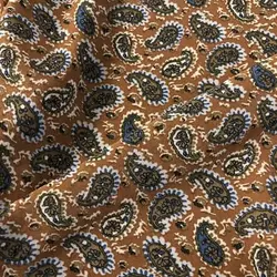 پارچه کرپ حریر اندونزی طرح ترنج رنگ قهوه ای کد 915