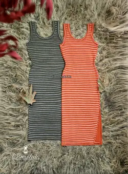 پیراهن پاییزه راه راه وارداتی کد 359