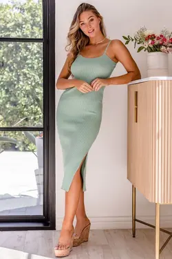 پیراهن زیتونی AMISU کد 413