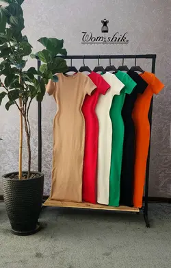 پیراهن یقه گرد ساده کد 463