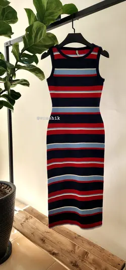 پیراهن حلقه ای راه راه کد 395