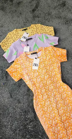 پیراهن گل گلی ZARA کد 495