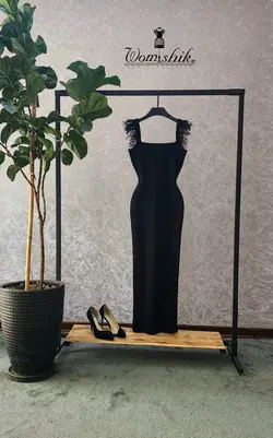 پیراهن حلقه ای پر دار کد 485