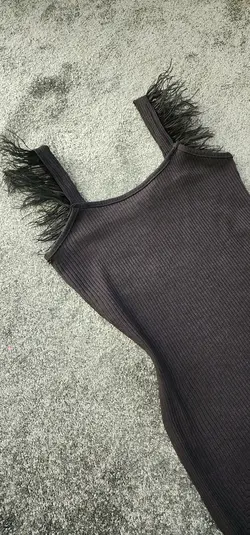 پیراهن حلقه ای پر دار کد 485